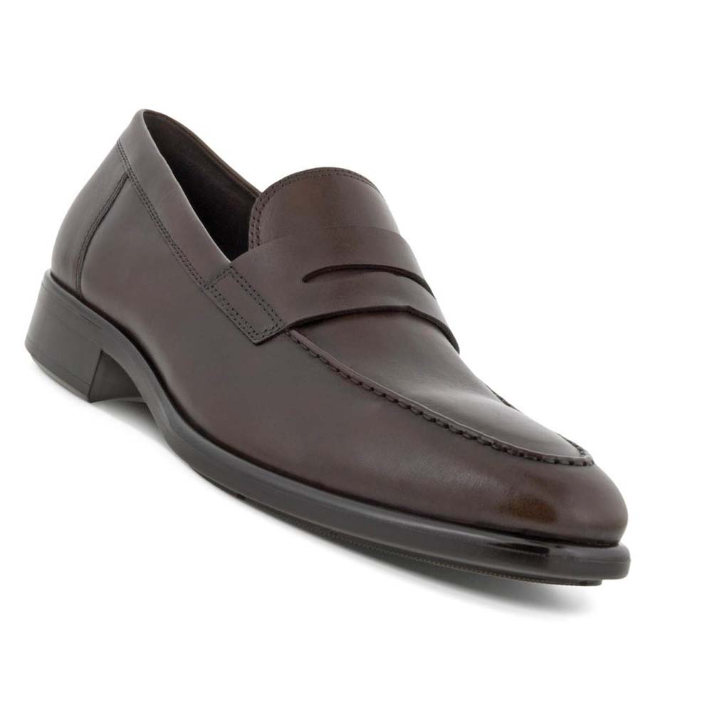 Men's Ecco Citytray Penny Loafer Moccasins Brown | Canada 577ILH